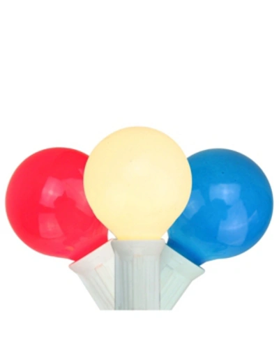 Northlight Set Of 10 Red White And Blue Christmas G40 Globe Lights - 9 Ft White Wire