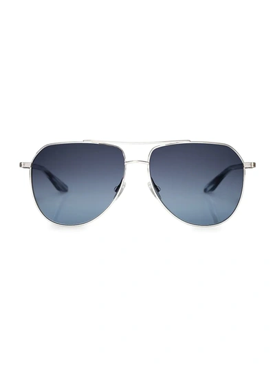 Barton Perreira Voltaire 58mm Aviator Sunglasses In Silver Crystal