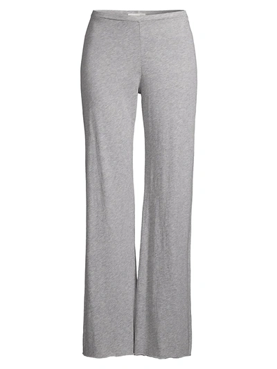 Skin Double-layer Pima Cotton Jersey Pants In Heather Grey