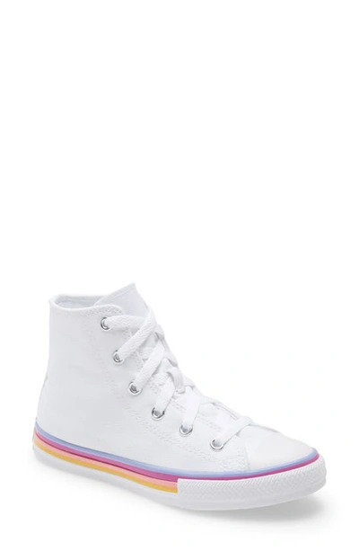 Converse Kids' Chuck Taylor(r) All Star(r) Hi Sneaker In White/ Twilight Pulse/ White