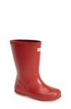 Hunter Kids' First Classic Waterproof Rain Boot In Military Red