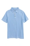 Johnston & Murphy Kids' Slub Polo In Light Blue