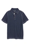 Johnston & Murphy Kids' Slub Polo In Navy