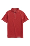 Johnston & Murphy Kids' Slub Polo In Red