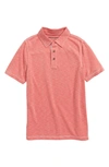 Johnston & Murphy Kids' Slub Polo In Coral