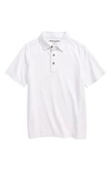 Johnston & Murphy Kids' Slub Polo In White