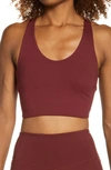 Zella Studio Lite Longline Bra In Burgundy London