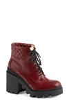 Gucci Red Trip Ankle Boots In Garnet Red