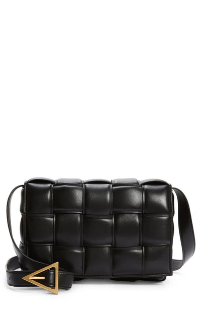 Bottega Veneta Padded Cassette Crossbody Bag In Black Gold