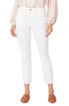 Paige Cindy High Waist Raw Hem Ankle Jeans In White