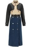 BURBERRY DENIM TRENCH COAT WITH INSERTS