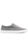 THOM BROWNE LOW-TOP FLAT SNEAKERS