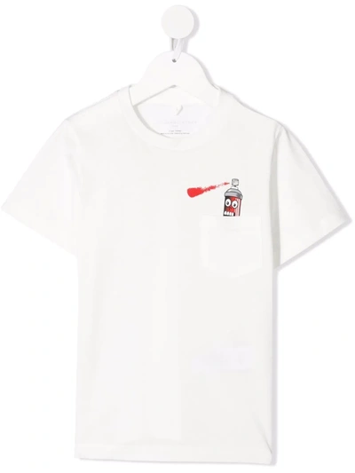 Stella Mccartney Kids' Spray Paint Organic Cotton T-shirt In White