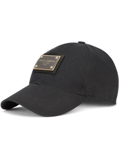 Dolce & Gabbana Logo-plaque Baseball Cap In Black