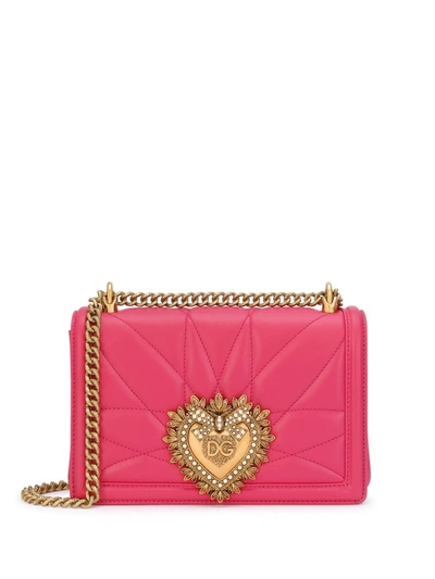 Dolce & Gabbana Medium Devotion Shoulder Bag In Pink