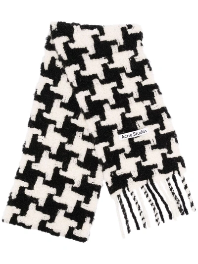 ACNE STUDIOS HOUNDSTOOTH-PATTERN KNITTED SCARF