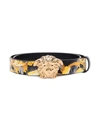 VERSACE MEDUSA HEAD BAROCCOFLAGE-PRINT LEATHER BELT