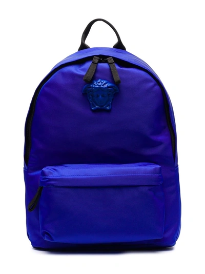 Versace Kids' La Medusa Backpack In Blue