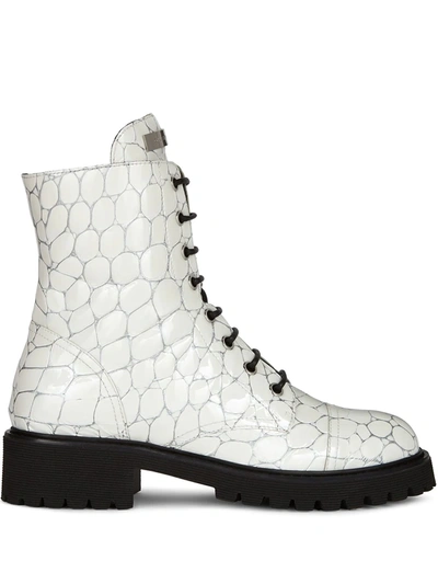 Giuseppe Zanotti Thora Lace-up Boots In White