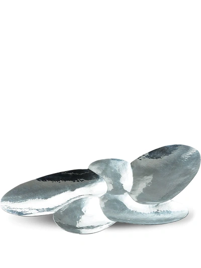Tom Dixon Cloud Hammered-effect Platter In Silver