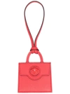 Versace Medusa Head Leather Tag In Red