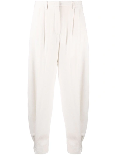 Fabiana Filippi Wool-flannel Tapered-leg Trousers In Neutrals