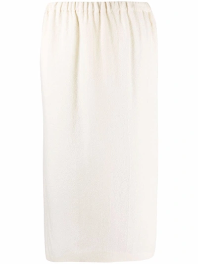 Pre-owned Comme Des Garçons 1990s Straight-fit Midi Skirt In Neutrals