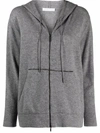 Fabiana Filippi Hooded Zipped Cardigan In Grey