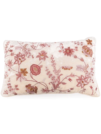 Anke Drechsel Floral-embroidered Cushion In White