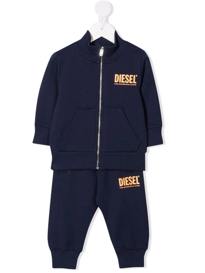 Diesel Babies' Boys Navy Blue Cotton Tracksuit