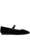 Le Monde Beryl Almond Toe Flat Sole Suede Ballerinas In Black