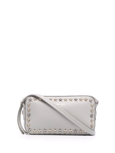 Jimmy Choo Haleuuf Leather Crossbody Bag In Grey