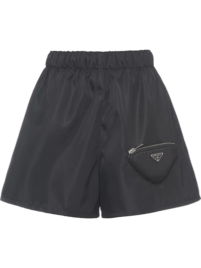 Prada Shorts In Black Re-nylon In Nero