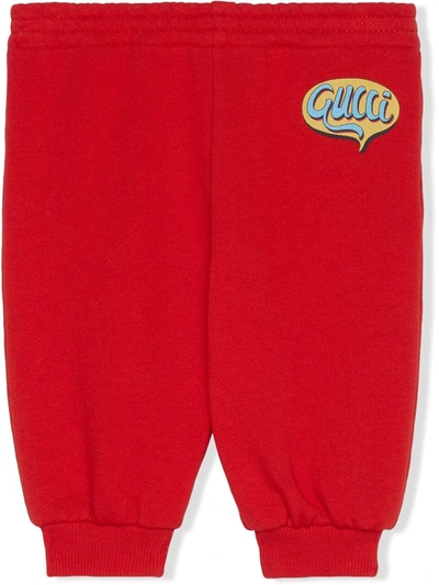 Gucci Babies' Comics-print Tracksuit Bottoms In Red