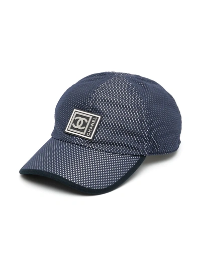 Pre-owned Chanel 2000s Cc Sports Line Cap In Blue