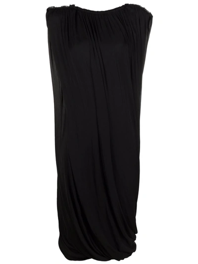 Pre-owned Alaïa 2008 Draped Knee-length Dress In Black