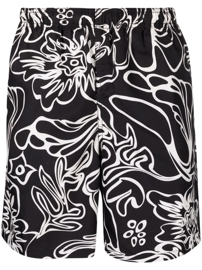 Stussy Stüssy Roses Water Swimming Shorts In Black | ModeSens