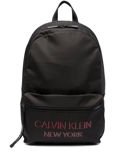 Calvin Klein Logo-print Backpack In Black