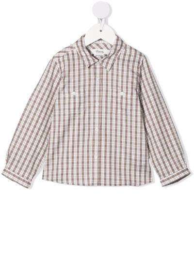 Bonpoint Babies' Mico Check-pattern Shirt In White