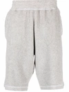 Helmut Lang Straight-leg Cotton Track Shorts In Grey