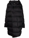 Rick Owens Black Ls Hooded Liner Down Jacket In Black