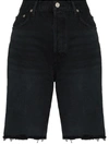 Agolde 90's Pinch Waist High Rise Straight Leg Shorts In Black