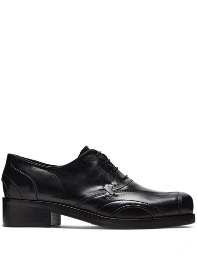 Stefan Cooke Panelled Leather Oxford Shoes In Black