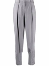 Fabiana Filippi High-waisted Cropped Trousers In Grey