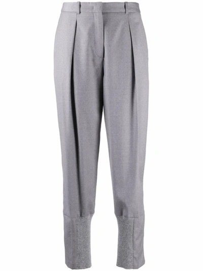 Fabiana Filippi High-waisted Cropped Trousers In Grey