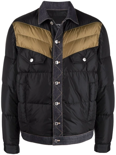 Dsquared2 Tri-colour Quilted Down Jacket In Nero