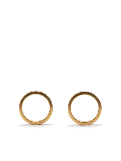 Maison Margiela Numbers Logo Circle Earrings In Gold