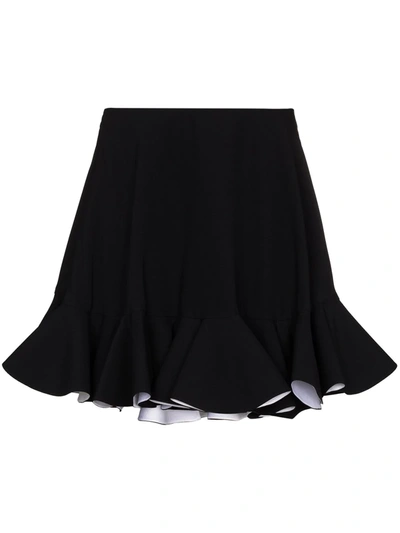Versace Ruffled Peplum Mini Skirt In Schwarz