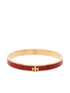 Tory Burch Kira Red Enamel And 18kt Gold-plated Bracelet In Gold