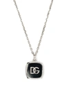 Dolce & Gabbana Silver-tone Logo Necklace In Black